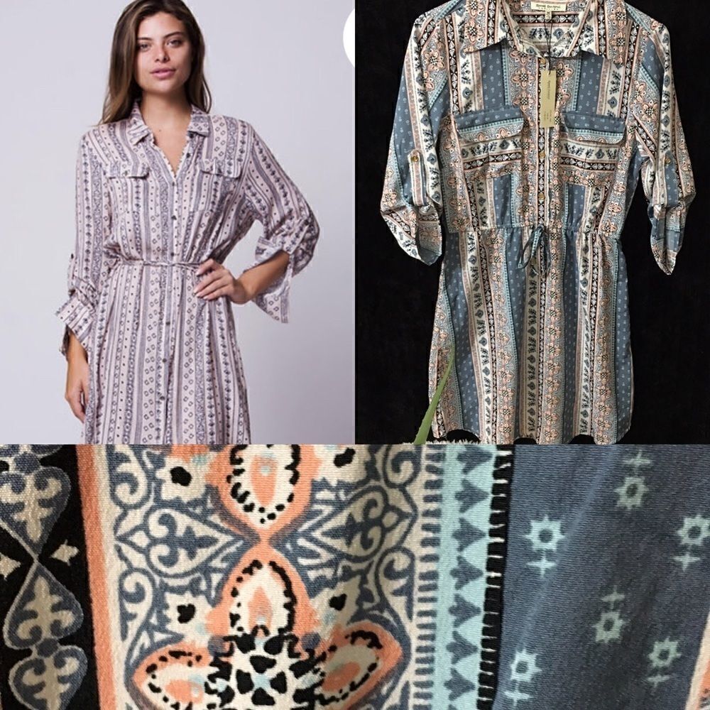 HOSTPICK Gorgeous chest pocket slip like shirt dress‎